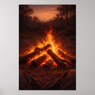 Lagerfeuergedanken Kamin Wandkunst Poster