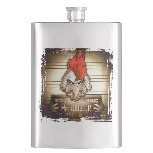 Lagerschild Rooster Vintage Flachmann (Vorderseite)