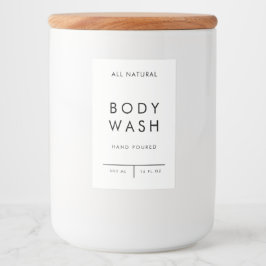 Lagerung der Produktkennzeichnung - BODY WASH Lebensmitteletikett