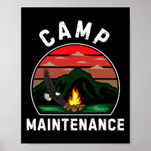 Lagerwartung Retro Sommer-Camper-Personal Camping Poster
