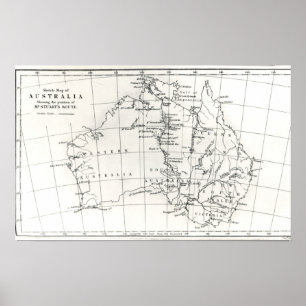 Lageskizze von Australien Poster
