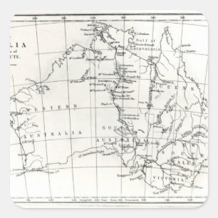 Lageskizze von Australien Quadratischer Aufkleber