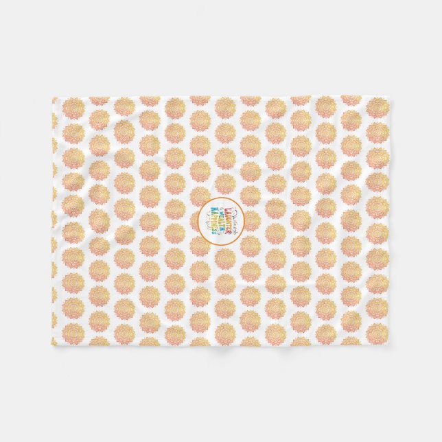 Laghter Wealth Happy Fleece Blanket (Vorderseite (Horizontal))