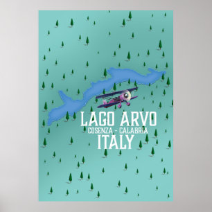 Lago arvo Reiseplan Italien Poster