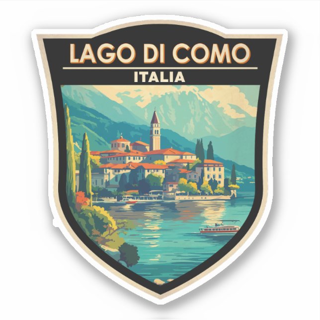 Lago di Como Italia Abzeichen für Reisen Aufkleber (Vorderseite)
