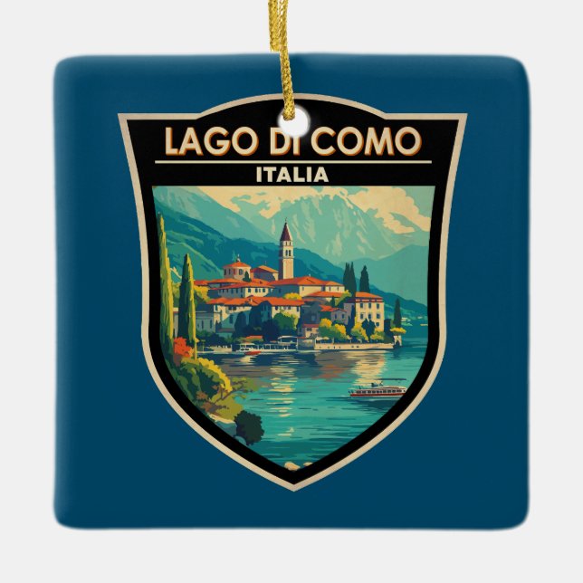 Lago di Como Italia Abzeichen für Reisen Keramikornament (Vorderseite)