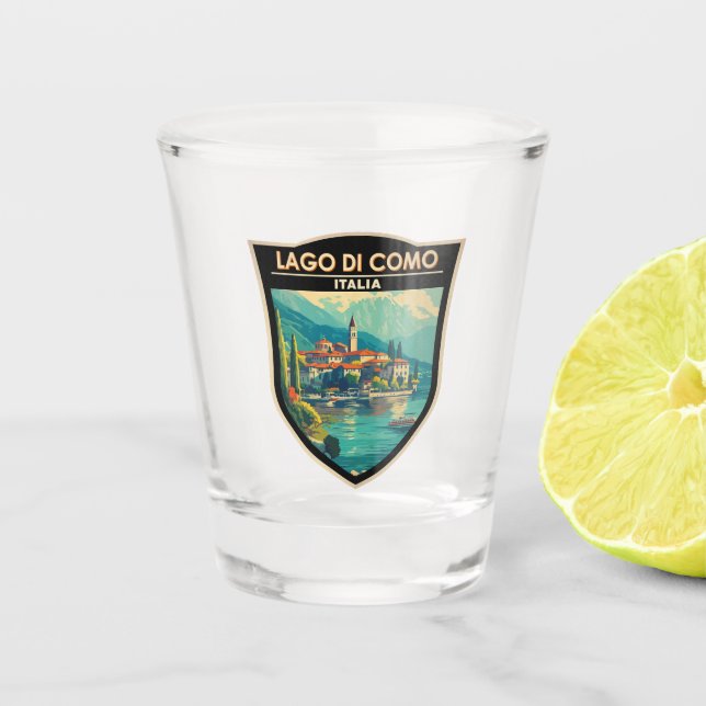 Lago di Como Italia Abzeichen für Reisen Schnapsglas (Vorderseite)