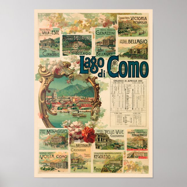 Lago di Como Italien Vintage Poster 1893 (Vorne)