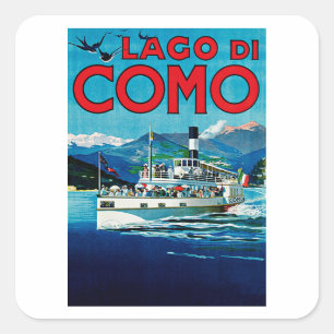 Lago di Como Quadratischer Aufkleber