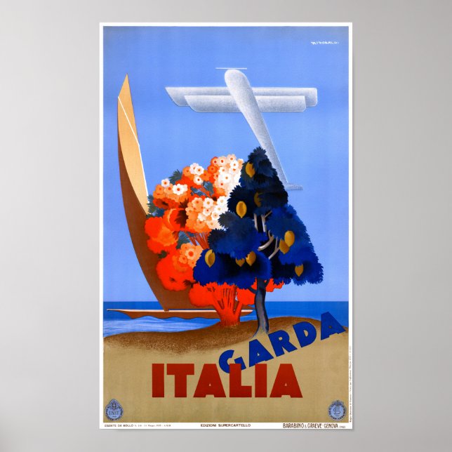 Lago di Garda Gardasee Italien Vintage Poster (Vorne)