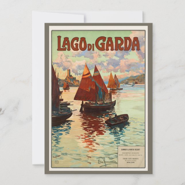 Lago di Garda, Gardasee, Italien Vintage Travel, L (Vorderseite)