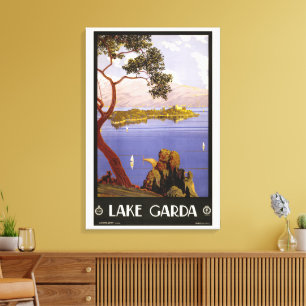 Lago di Garda, Gardasee, Italien Vintage Travel, L Leinwanddruck