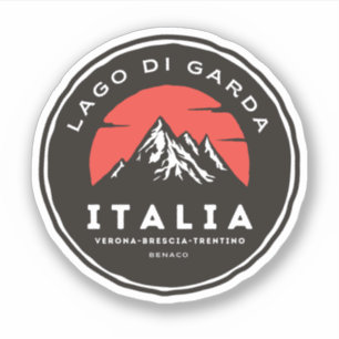 Lago di Garda - Lake Garda Pass Italienische Alpen Aufkleber
