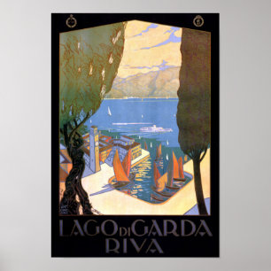 Lago di Garda Lake Garda Poster vintage restauré