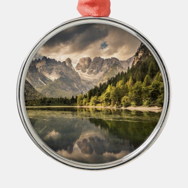 Lago Di Landro Dürrensee, Italien Ornament Aus Metall (Vorne)