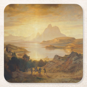 Lago di Lugano - Albert Zimmermann Rechteckiger Pappuntersetzer