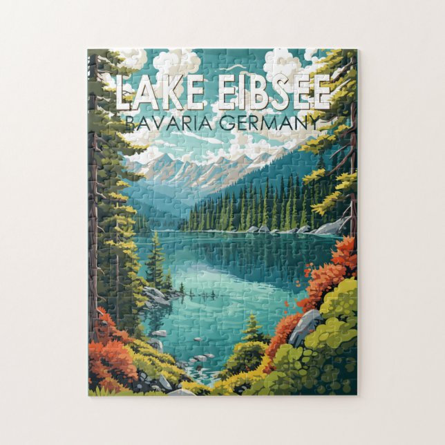 Lago Eibsee Deutschland Reisen Vintag (Vertikal)