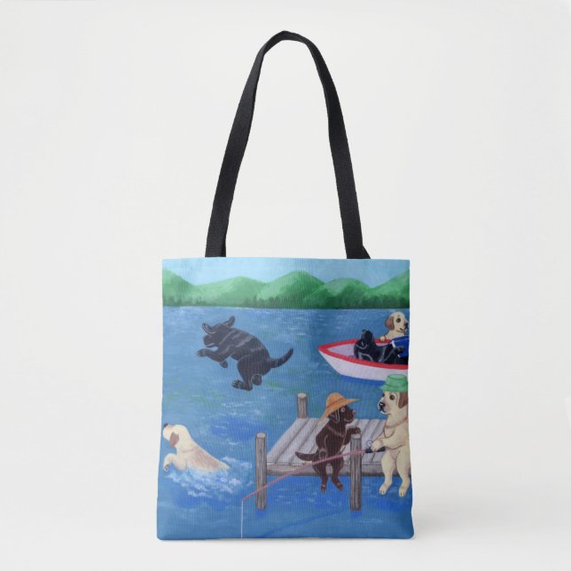 Lago Fun Labradors Painting Tasche (Vorderseite)