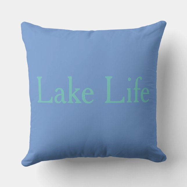 Lago life - einfache Buchstaben in coolen Tönen Kissen (Rückseite)
