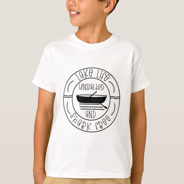 Lago Life Ungesalzen und Shark Free T-Shirt (Vorderseite)