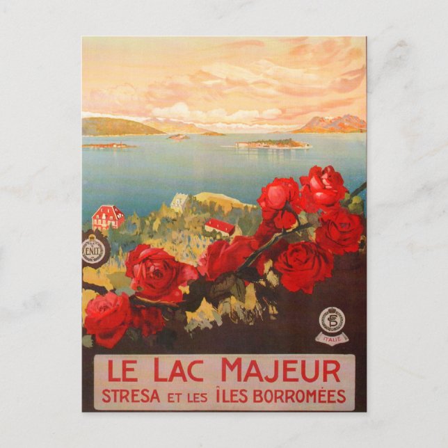 Lago Maggiore, Italien Jahrgang Reise Postkarte (Vorderseite)