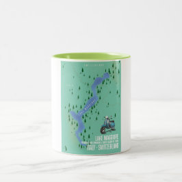 Lago Maggiore Italien - Schweiz Karte Zweifarbige Tasse