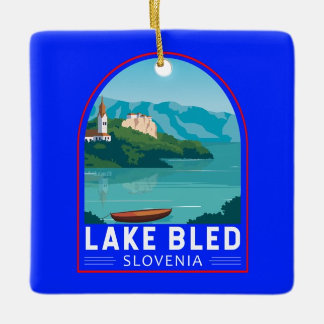 Lago Maggiore - Slowenien Reisen Retro Reisen Vint Keramikornament (Vorderseite)