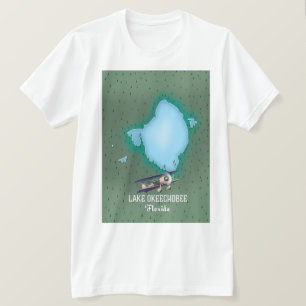 Lago Okeechobee Florida Karte. T-Shirt