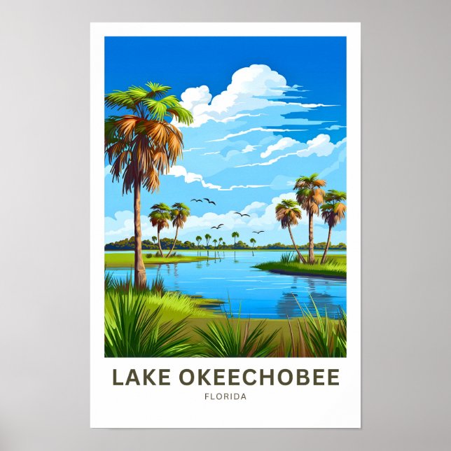 Lago Okeechobee Florida Travel Print Poster (Vorne)