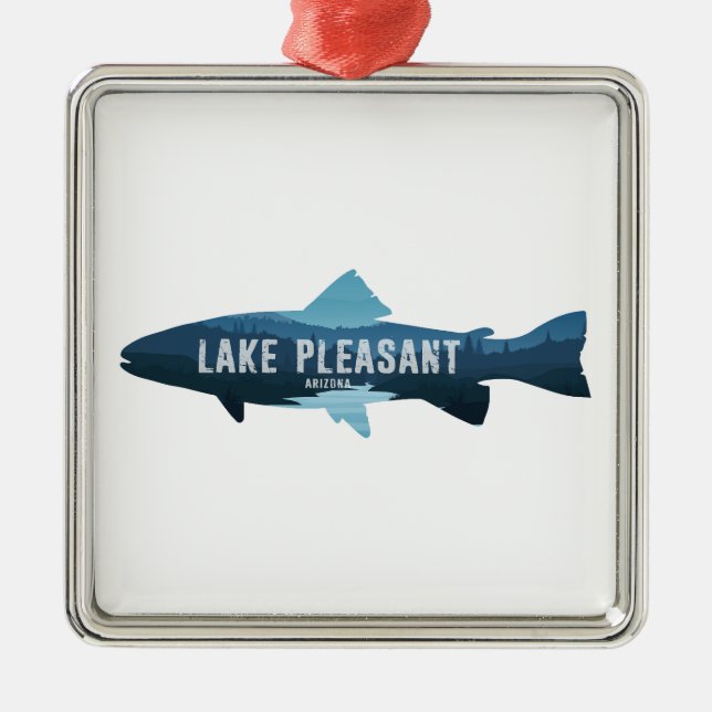 Lago Pleasant Arizona Fisch Ornament Aus Metall (Vorne)