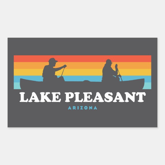 Lago Pleasant Arizona Kanu Rechteckiger Aufkleber (Vorderseite)