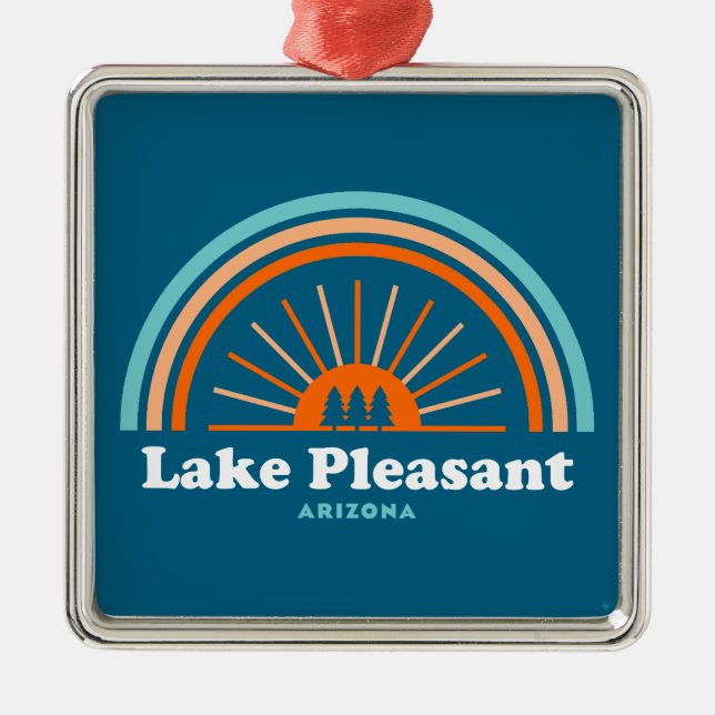 Lago Pleasant Arizona Rainbow Ornament Aus Metall (Vorne)