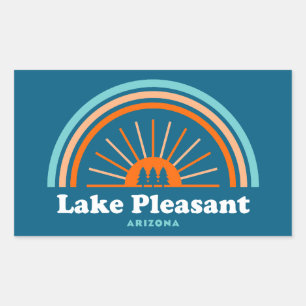 Lago Pleasant Arizona Rainbow Rechteckiger Aufkleber