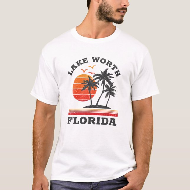 Lago Worth Florida Retro Souvenir Geschenk T-Shirt (Vorderseite)