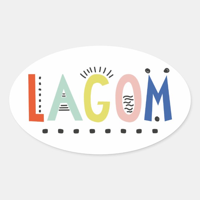 Lagom Colors Oval Sticker (Vorderseite)