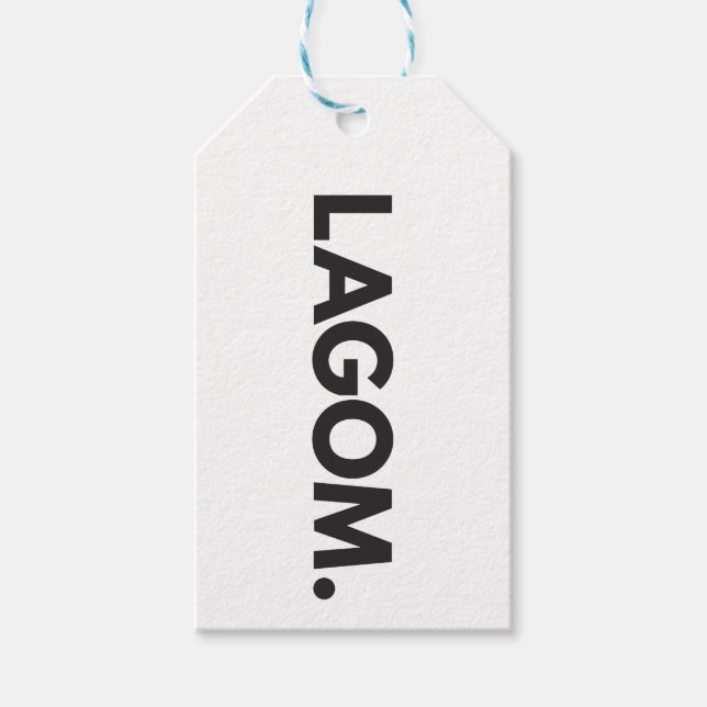 LAGOM. Schwarz und Weiß Geschenkanhänger (Vorderseite)