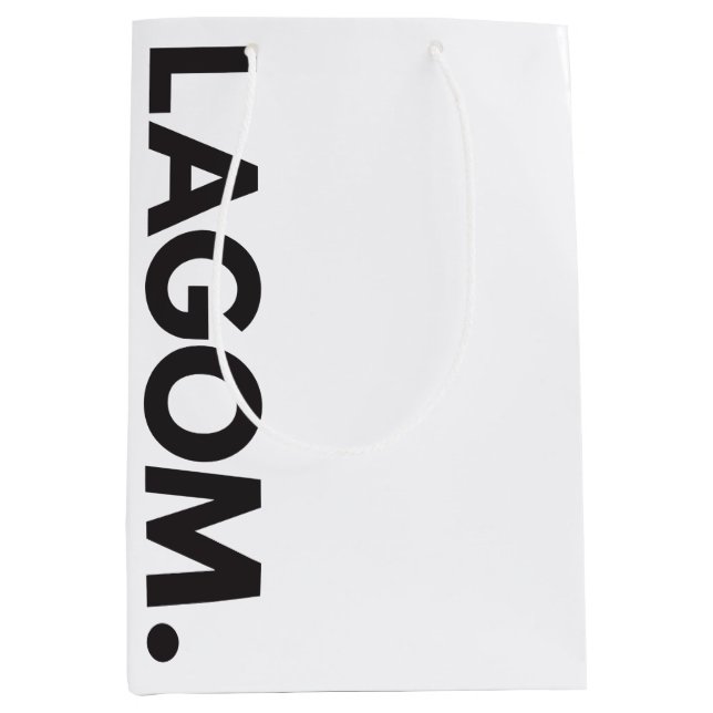 LAGOM. Schwarz und Weiß Mittlere Geschenktüte (Vorderseite)