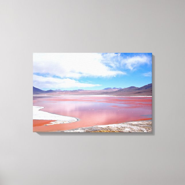 Lagon rouge en Bolivie imprimé sur toile (Recto)