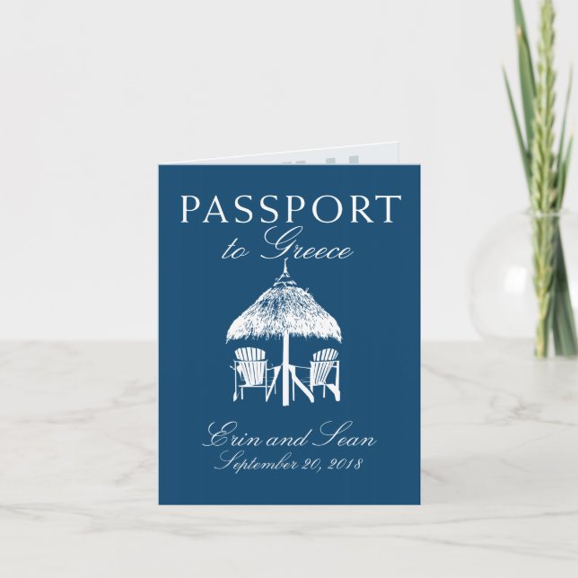 Lagonisi Griechenland Pass Einladung zur Hochzeit (Vorderseite)