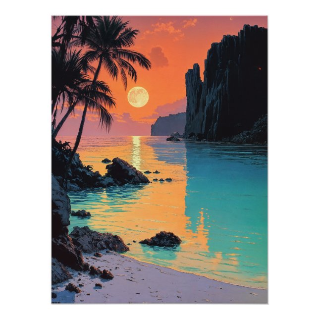 Lagoon bei Sunset Poster (Vorderseite)