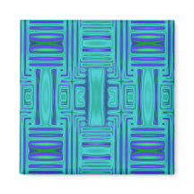 Lagoon Blue Geometric Magnet