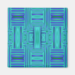 Lagoon Blue Geometric Magnet