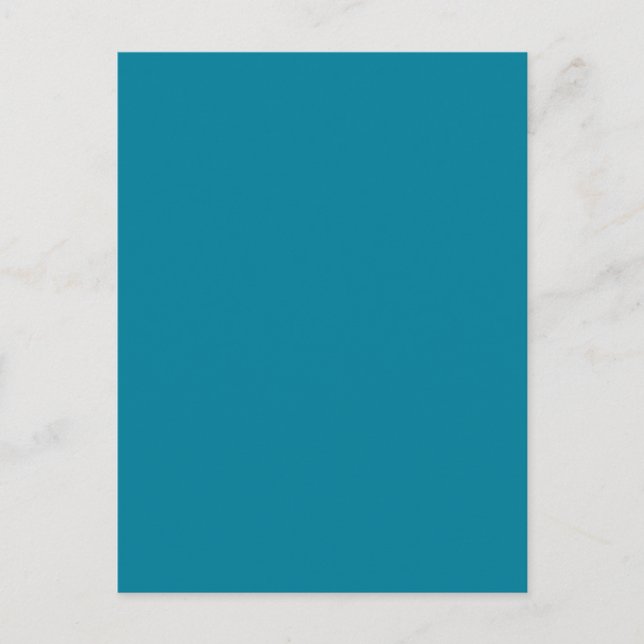 Lagoon Deep Aquamarin Blue Solid Trend Farbe Hinte Postkarte (Vorderseite)