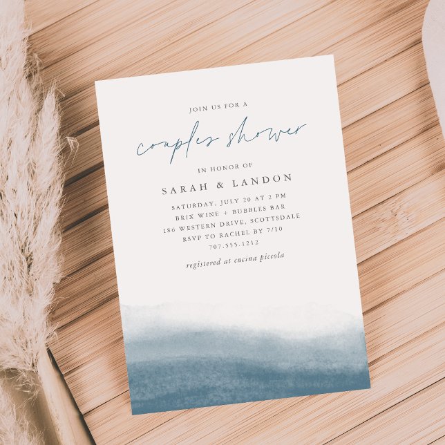 Lagoon Tides Coastal Watercolor Paare Dusche Einladung (Von Creator hochgeladen)