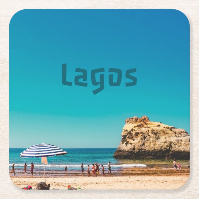 Lagos Beach Rechteckiger Pappuntersetzer (Vorderseite)