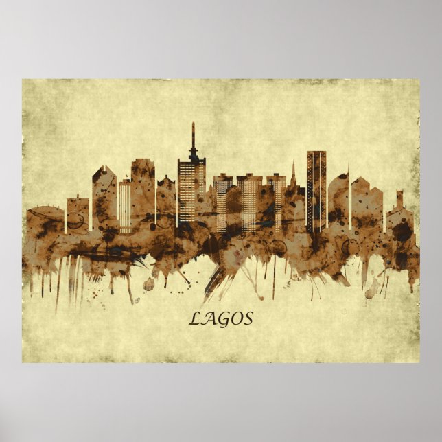 Lagos Nigeria Cityscape Poster (Vorne)