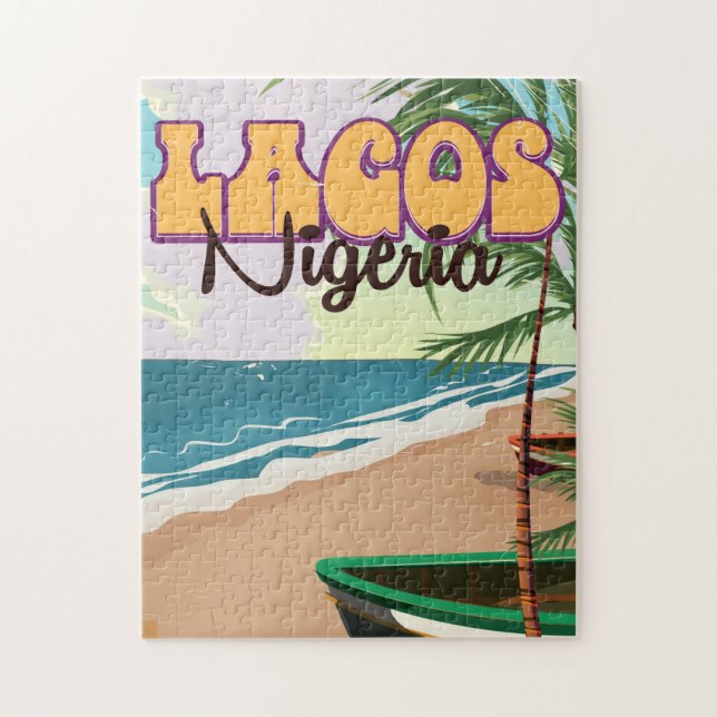 Lagos, Nigeria, ein altes Reiseplakat (Vertikal)
