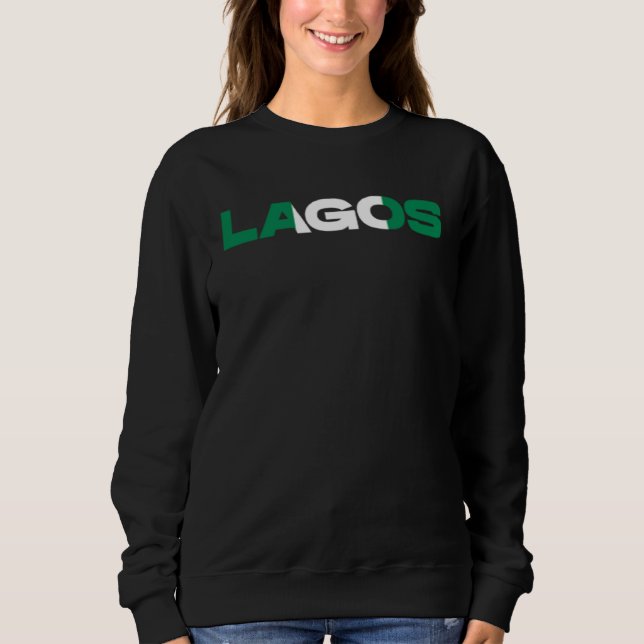 Lagos Nigeria Flag Pocket Patch  For Men Women & Y Sweatshirt (Vorderseite)
