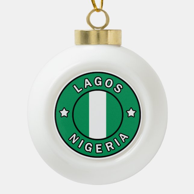 Lagos Nigeria Keramik Kugel-Ornament (Vorderseite)