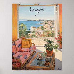 Lagos Nigeria Reise Stadt Malerei Ästhetik Poster